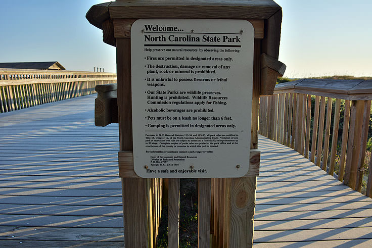 NC State Park rules at Picnic Park, Atlantic Beach, NC