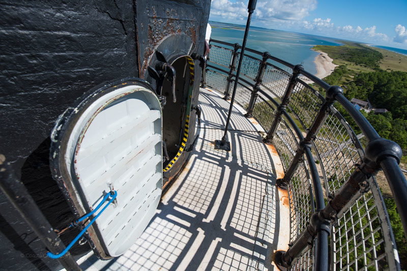 Door to the catwalk atop Cape Lookout Lighthouse