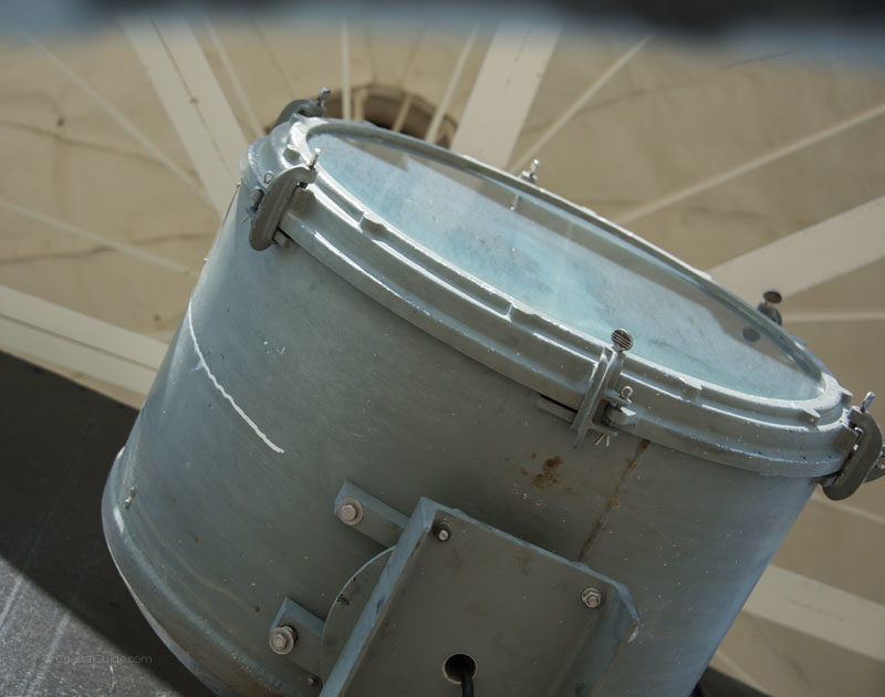 The large lens atop Cape Lookout Lighthouse